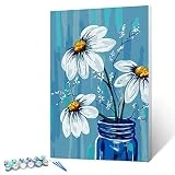 gelrovaled Pintura por Numeros Adultos, Pintar por Números, Kit de Pintura al óleo de Lienzo para con Pinceles, Pigmento Acrílico 20 x 30 CM, con marco (Flower)