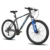 Hiland Bicicleta de montaña de 27,5 Pulgadas con Marco de Aluminio, Cambio de Marchas de 27 Marchas, Freno de Disco Lock-out, Horquilla de suspensión, Color Gris…