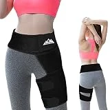 supregear Soporte de Cadera y Ingle, Soporte de Compresión Ajustable Antideslizante para el Nervio Ciático Envoltura de Ingle Estabilizador de Muslo para Distensión Muscular en la Ingle, Cuádriceps