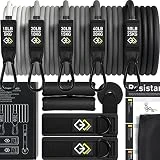 GJELEMENTS Bandas Elásticas de Musculación - Set de Gomas Elásticas Premium - Juego de Cintas de Resistencia - Entrenamiento, Deporte, Fitness, Pilates - Set (5, 10, 15, 20, 25 kg)