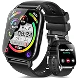 aycy Reloj Inteligente Hombre Mujer, 1.85' Smartwatch con Llamadas Bluetooth, Smart Watch con Pulsómetro/Monitor Sueño/Podómetro, 112 Modos Deportivos Pulsera Actividad, Impermeable IP68, Negro
