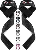 ASIPRO Correas Levantamiento de Pesas, Straps Gym Agarraderas Gym, para Gimnasio, Fitness, Culturismo Weight Lifting Straps Powerlifting para Mujeres y Hombres (Negro)