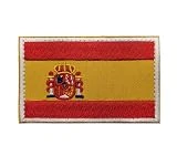 Parche Bandera España - 80 x 50 mm - Parche Bordado Velcro - Parche Mochila - Parche Ropa - Parche Chaleco - Parches Militares