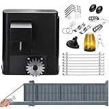Ansobea 280W Motor Puerta Corredera puertas de garaje con 2 Control remoto Inteligente Puerta Corredera Para Puertas De Hasta 12M Y 600Kg para garaje, patio