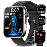 Reloj ECG Inteligente Con Glucemia 2023, Reloj Inteligente con Temperatura Corporal, Reloj Inteligente con Frecuencia Cardíaca 24/7, Sueño, Presión Arterial, 150+ Modos Deportivos Pulsera Actividad