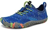 SAGUARO Barefoot Zapatillas de Trail Running Niños Niñas Minimalistas Zapatos de Deporte Antideslizantes Calzado Descalzos para Fitness Caminar Correr en Asfalto Montaña Senderismo Agua, Azul, 28 EU