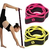 2 correas elásticas para yoga, bandas de fitness, bandas de entrenamiento, bandas de resistencia ideales para todos los ejercicios, fitness, entrenamiento de danza, gimnasia, pilates, yoga (amarillo y
