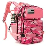 QT&QY Mochila táctica militar de 25L para hombres, con corte láser Molle, mochila de supervivencia pequeña, bolsa de gimnasio, mochila con soporte para dos tazas y para uso diario