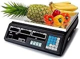 BASCULA Digital BALANZA Digital Electronica para Comercio Pesa FRUTERA 40KG BALANZA COMERCIO NORMAL, Acero inoxidable