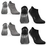 Occulto CALCETINES ANTIDESLIZANTES para MUJER y HOMBRE (2-4 PARES), CALCETINES para YOGA y PILATES MUJER HOMBRE 43-46 4 Pares | Gris Negro