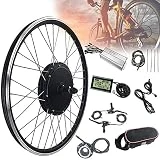 ATSUKO Alta Potencia 48V 1000W Kit de Conversión para Bicecleta Eléctrica, 20'/24'/26'/27.5'/28'/29'/700C Rueda de Motor, Motor de Cubo sin Escobillas Trasero,SpinningFlywheel-27.5'