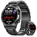 2023 Reloj Inteligente Hombre con Medidor Glucosa en Sangre, Smatwatch Llamada con 123 Modos de Deportes, Pulsómetro y Monitor de Sueño, PIULAXIU 1.39 Pantalla Reloj Hombre IP68 para Android iOS Negro