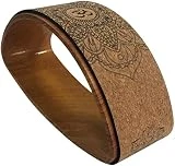 Rueda de yoga de corcho, rueda de yoga circular, ruedas de pilates, curvadas para estirar, corcho, herramienta de entrenamiento de yoga sólida