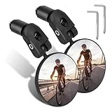TAGVO Espejos de Bicicleta Manillar, HD Gran Angular Espejos Retrovisores de Bicicleta, 360 Grados Ajustable Espejo Convexo para Bicicleta de Montaña Ciclismo (2 Piezas)
