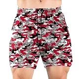 BFYSFBAIG Pantalones Deportivos de de Velocidad Transpirable de Malla Ligera para Correr y Hacer Ejercicio para Hombre con Pantalones Cortos Pantalones Militar Hombre,1-Rojo,XXL,9.99