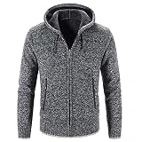 Chaqueta de forro polar para hombre, chaqueta de forro polar con cremallera, chaqueta de invierno con capucha, chaqueta deportiva a prueba de viento, ligera, chaqueta de invierno, informal, con