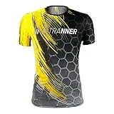 ULTRANNER - BERNIA | Camiseta Running Hombre Manga Corta - Camiseta Transpirable Ultraligera Apta para Trail Running Trekking Y Más - Color Amarillo Talla S