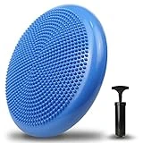 unycos - Cojín de Equilibrio y Yoga Antideslizante de 34 cm con Bombín de Aire, Propioceptivo e Hinchable, Soporte Lumbar, Semi Esfera Bosu para Fitness, Pilates y Rehabilitación (Azul)