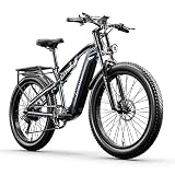 Shengmilo-MX05 Bicicleta eléctrica para Adultos, batería Samsung 17.5Ah, Bicicleta de montaña eléctrica de 26', Motor BAFANG, 7 velocidades,Frenos de Doble Disco, suspensión Completa