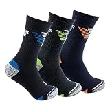 CRONOS ONE Calcetines deportivos (3 pares) TÉRMICOS. Calcetines con puño anti-presión y sin coturas ideales para running, ciclismo, trekking. Con puntera y talón reforzados. (40-46, Negro/Variado)