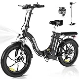 COLORWAY Bicicleta Eléctrica Plegable, Rueda Gorda 20 Pulgadas, Motor 250 W, Batería 36V,Bicicleta Eléctrica de Ciudad, Autonomía 45-100 kilómetros.