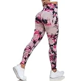 Leggins Deportivos Mujer Push Up Cintura Alta Elástico Mallas Anticeluliticos Tie Dye Sin Costuras Opaco Scrunch Butt Leggings para Yoga Gimnasio Pilates