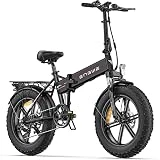 ENGWE EP-2 Pro Bicicleta Electrica Plegable Bici Electricas Adulto | 20'×4.0' Fat Tire | 48V 13Ah Batería Alcance de 120 km |7 Velocidades | Doble Suspensión | E Bike Todo Terreno (Negro)