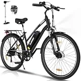 ELEKGO Bicicleta Eléctrica para Adultos Unisex, 28' E-bike Bici Eléctrica Urbana con Batería Extraíble de 36V12Ah, Motor de 250W, 7 Velocidades, Ebike Bicicletas Pedaleo Asistido Alcance Hasta 35-90KM