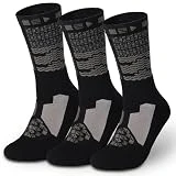 Topactive Calcetines Trail Running Altos, Running y Spinning, transpirables,Antiampollas,Crossfit, Ciclimo, Padel para Hombres y mujeres, 3 Pares
