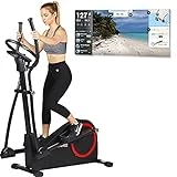 Care Fitness - Bicicleta elíptica motorizada CE-685-24 Niveles de dificultad - 24 programas - Contador con Pantalla LCD - Puerto USB - Soporte para Tableta - Compatible con la aplicación Kinomap