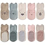 FedMois Calcetines Antideslizantes de Algodón para Bebé Niño Niña Pack de 5, 1-3 años