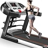 Cintas de Correr, Cinta de Correr eléctrica Multifuncional para el hogar, Plegable hidráulica, Motor de 3,5 HP, Cinta de Correr con Estructura de Acero, Altavoz Bluetooth Integrado, Pantalla LED D