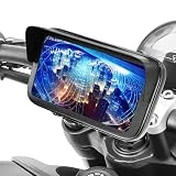 Turnaroundtech Soporte movil Moto Impermeable con Cargador 2.1A Funda con Visera antireflejos Valida para Smartphones hasta 7.5' sujecion al Manillar irrompible de Doble Tornillo