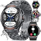 Reloj Inteligente Hombre Militar 1.43'' AMOLED,IP68 400mAh 100+ Modos Deportivos/SpO2/Pulsómetro/Pulsera Ritmo Cardíaco Monitor Digital Actividad Fitness Tracker Smartwatch con Llamadas iOS Android
