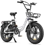 ENGWE Bicicleta Electrica para Adultos, 20' Fat Tire Step-Through E-Bike para Mujeres - Bateria 48V 13A - 7-Velocidades - Amortiguador Dual - para Desplazamientos y Excursiones Off-Road