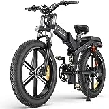 ENGWE X26 Bicicleta Eléctrica Plegable con 26' x 4.0 Fat Tire Single Batería Extraíble 48V19.2AH Kilometraje 150 km, 3 Suspensión Triple Shimano 8-Velocidades Ebike