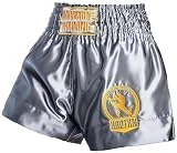 Hardcore Training Classic Muay Thai Pantalones Cortos Hombres Negro Blanco Rojo Azul Camo Thai Boxeo Pantalones Cortos MMA Combate Kickboxing Boxeo Boxeo, gris, M