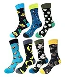 EmaoFun Calcetines Hombres Divertidos, Fantasía Calcetines Hombre Originales Dibujos de algodón,40-46(Caribe)