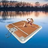 Muelle Flotante Inflable para Adultos, Balsa De Playa, Colchoneta De Yoga Acuática, Balsa Inflable con Bomba De Aire para Lagos, Ríos, Piscinas, Playas, Océanos,2 * 6m