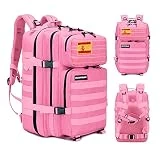 ELITEX Mochila 45L Táctica Militar Bandera España Impermeable Deportiva Caza Aire Libre Deportes Gimnasio Portatil Oxford 900D (Rosa)