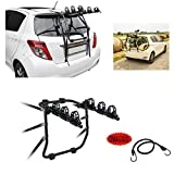 Compatible con Tata Vista desde el 10 en adelante, portabicicletas trasero para coche para llevar 3 bicicletas, portabicicletas Menabo con 3 posiciones de acero y ajustes máximos 45 kg