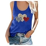 Camisetas Chalecos Blusa sin mangas Amor Corazón Impreso Top Verano Cuello Redondo Camiseta Blusa Fiesta Clásica Top Corto Tallado Camiseta Corte Regular Camiseta Confort & Suavidad