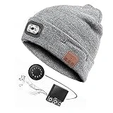 NATHA Para Palear en la Nieve Montar en Invierno CáLido Bluetooth LáMpara de Luz Frontal Gorro con Gorro de MúSica LED Altavoces y Auriculares con MicróFono,C