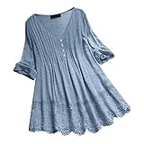 T Trimestre de Camisa más Tallas Vintage Mujeres V Cuello Top Lace Ruffled Women's Blouse Mimo Mujer Camisetas Camiseta Pilates Mujer Manga Larga