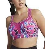 Panache Sujetador Deportivo con Aros de Alto Impacto para Mujer Negro, Orquídea Abstracta, 85G
