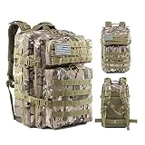 Delgeo Mochila Táctica Militar, 45L Gran Capacidad, Crossfit, Plegable Impermeable, Supervivencia, Montañismo, Senderismo, Trekking, Acampada, Aventura o Viajes, Camuflaje