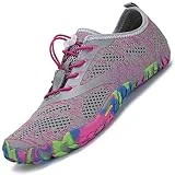 SAGUARO Minimalistas Zapatillas de Barefoot Trail Running para Mujer Antideslizante Five Fingers Calzado Minimalista Rosa Salmón 38 EU