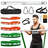 FOSER Barra de Resistencia portátil, Gimnasio en casa, Juego de Bandas de Resistencia de 227 kg