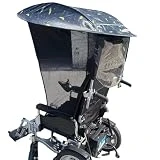 Toldo Para Sombrilla Eléctrica Para Silla De Ruedas, Sombrilla Ajustable Para Silla De Ruedas, Cubiertas Para La Lluvia, Gasa Lateral Transpirable,With Handle