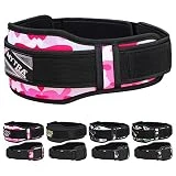 Mytra Fusion Cinturon Gym Unisex Cinturon Powerlifting Cinturon lastre para Ejercicio, Levantamiento de Pesas, Levantamiento de Pesas y Entrenamiento (Camo/Pink, M)